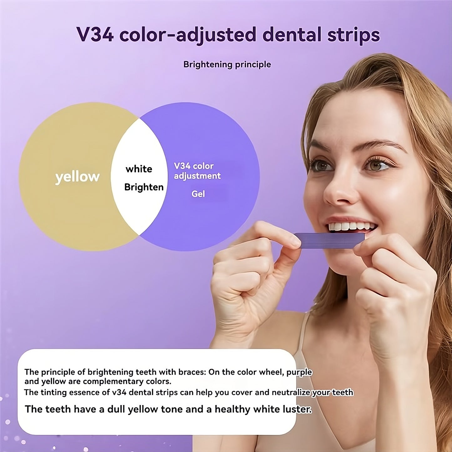 Purple instant whitening strips