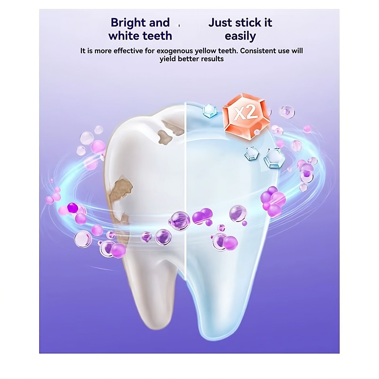 Purple instant whitening strips